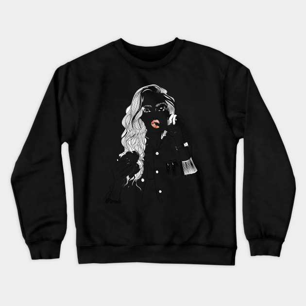 Portrait Young woman Crewneck Sweatshirt by endi318